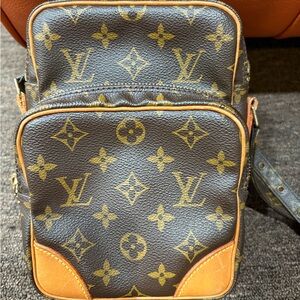 Louis Vuitton Brown and Gold Monogram Pouch